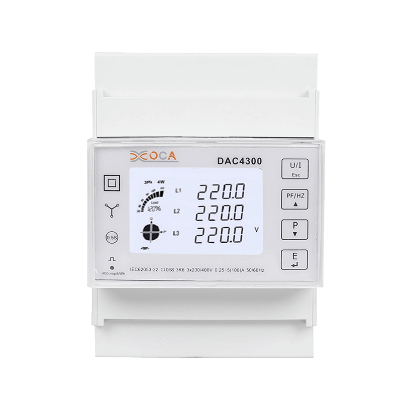 Dac4300 DIN-Schienen-LCD-Dreiphasen-Energiemessgerät mit Transformator