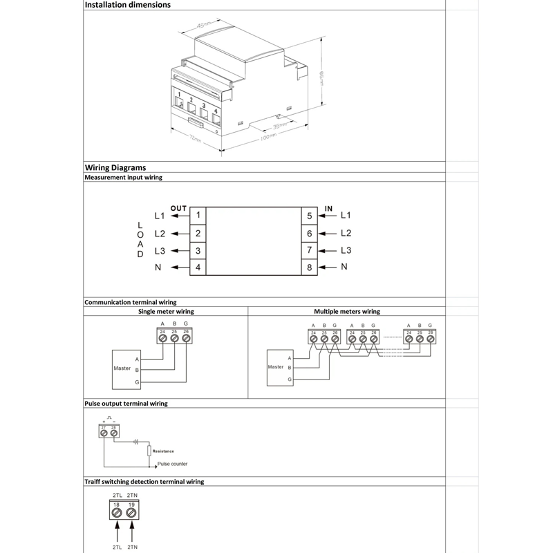 Dac4301 Dreiphasiger intelligenter Modbus-Multifunktions-Prepaid-Wattstunden-Energiezähler