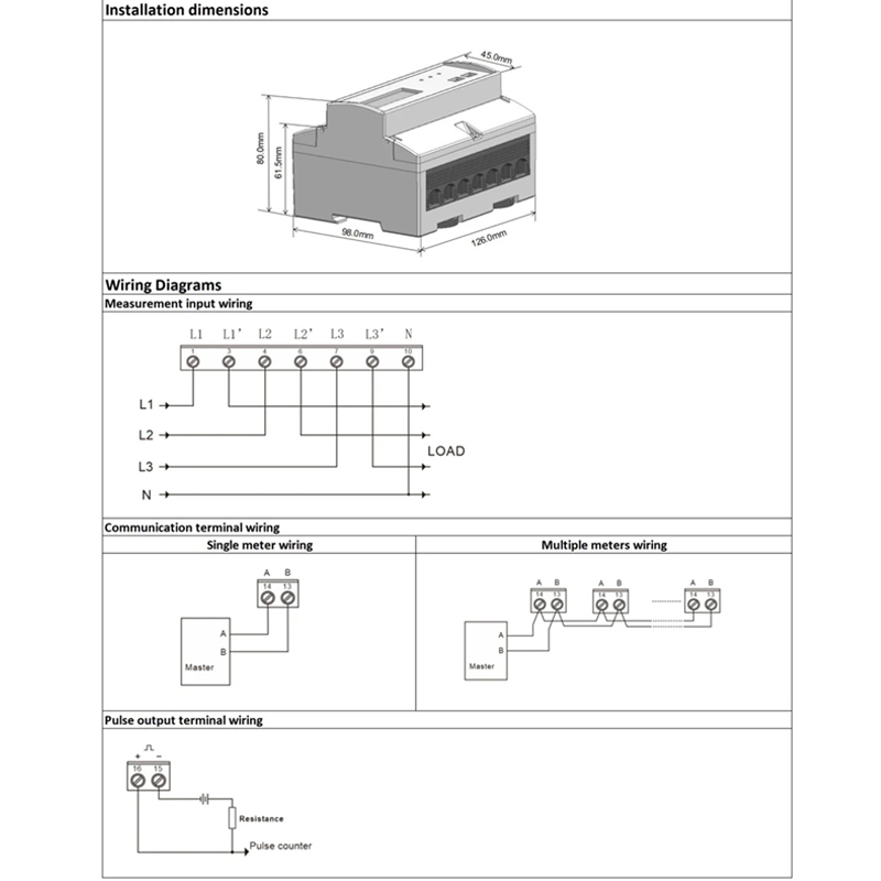 Dac7320c DIN-Schienen-Multifunktions-Dreiphasen-WiFi-Energiemessgerät