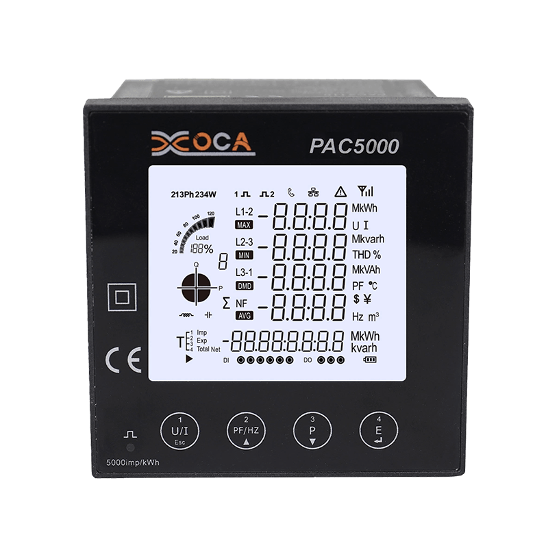 PAC5000 Großes LCD-Display, digitales kabelloses Energiemessgerät, intelligentes Messgerät