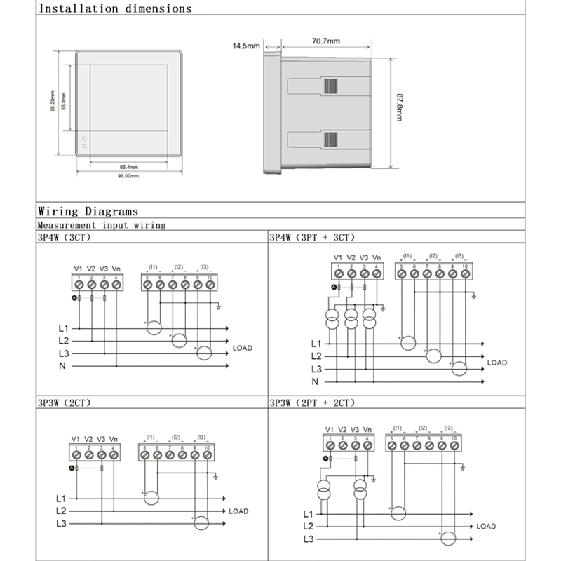 PAC5010 Drahtloses, intelligentes, elektronisches Modbus-Multifunktionsmessgerät