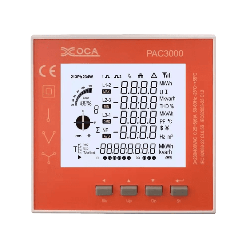 PAC3000 LCD-Intelligentes Panel-Leistungsmessgerät